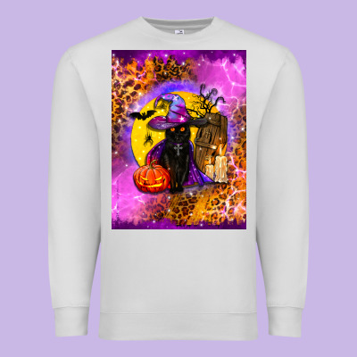 Witchy Cat Premium Sweatshirt Designed By Bundleandbundleshop