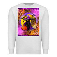 Oatmeal Heather witchy cat Premium Sweatshirt - BundleAndBundleShop