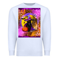 White witchy cat Premium Sweatshirt - BundleAndBundleShop