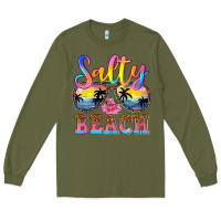 Army Green Salty beach Long Sleeve Tee - NancyCooperArtShop