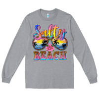 Heather Grey Salty beach Long Sleeve Tee - NancyCooperArtShop