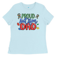 Baby Blue proud autism dad Ladies Tee - MaliasSmallBusiness