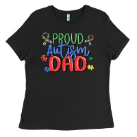 Black proud autism dad Ladies Tee - MaliasSmallBusiness