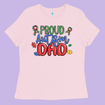Proud Autism Dad Ladies Tee Designed By Maliassmallbusiness