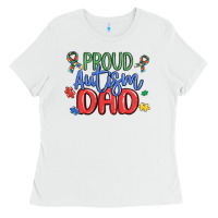 White proud autism dad Ladies Tee - MaliasSmallBusiness