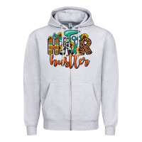 Heather Grey hair hustler Zipper Hoodie - OliviaCreatesArt
