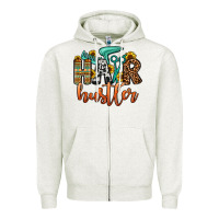 Oatmeal Heather hair hustler Zipper Hoodie - OliviaCreatesArt