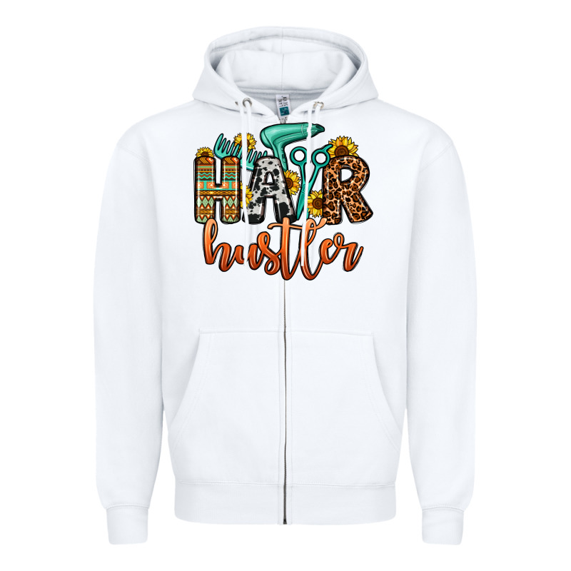 Hair Hustler Zipper Hoodie by OliviaCreatesArt | Teevron