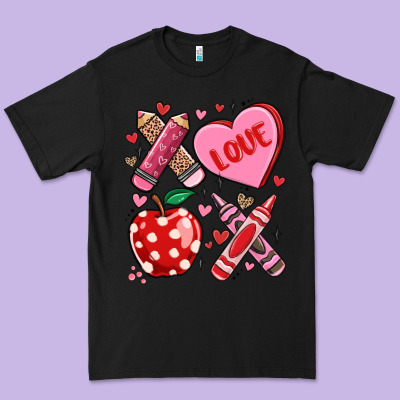 Valentine Xoxo Teacher Premium Tee Designed By Maliassmallbusiness