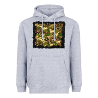 Heather Grey camouflage and leopard background Heavyweight Hoodie - BundleAndBundleShop