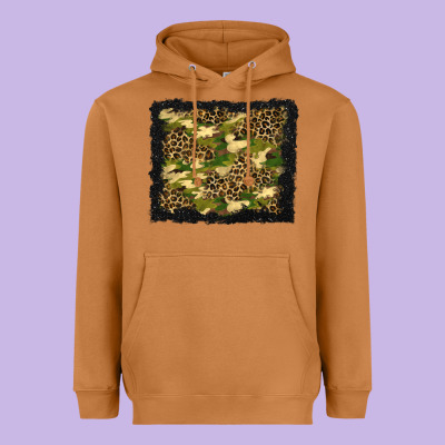 Camouflage And Leopard Background Heavyweight Hoodie Designed By Bundleandbundleshop