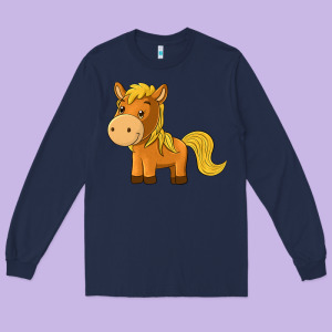 Cute Horse Long Sleeve Tee Designed By Texasbilliewilder