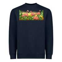 Navy flamingos with sunset Heavyweight Sweatshirt - TumblerDesignByShophia