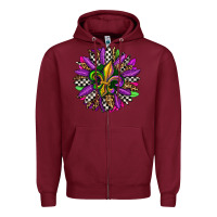 Burgundy mardi gras sunflower Zipper Hoodie - OliviaCreatesArt