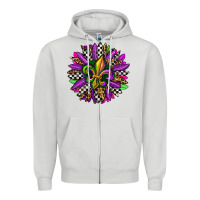 Dove Grey mardi gras sunflower Zipper Hoodie - OliviaCreatesArt