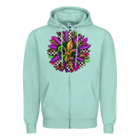 Seafoam mardi gras sunflower Zipper Hoodie - OliviaCreatesArt