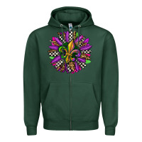 Sports Green mardi gras sunflower Zipper Hoodie - OliviaCreatesArt