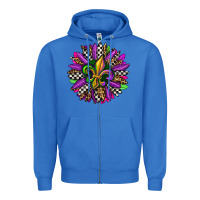 True Royal mardi gras sunflower Zipper Hoodie - OliviaCreatesArt