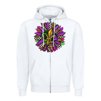 White mardi gras sunflower Zipper Hoodie - OliviaCreatesArt