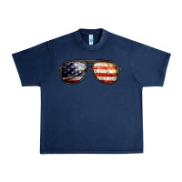 Navy amerıcan flag glasses Urban Heavy Tee - BarkalooDesign