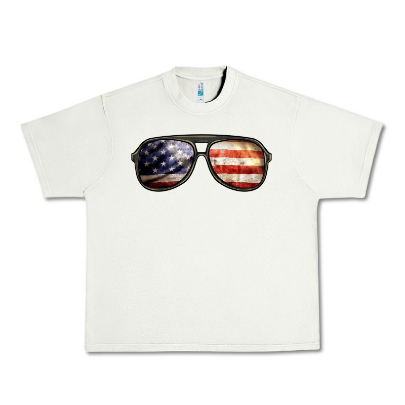 Amerıcan Flag Glasses Urban Heavy Tee by BarkalooDesign | Teevron