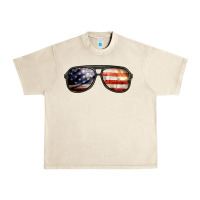 Sandshell amerıcan flag glasses Urban Heavy Tee - BarkalooDesign