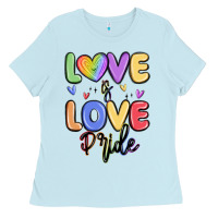 Baby Blue love is love pride Ladies Tee - MaliasSmallBusiness