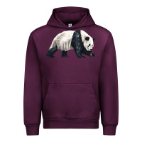Mauve Wine walking panda Urban Hoodie - LillyAllenDesigns
