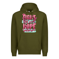 Army Green fight believe hope survive cancer awareness Premium Hoodie - FaDigitalArtStudio