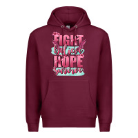 Burgundy fight believe hope survive cancer awareness Premium Hoodie - FaDigitalArtStudio