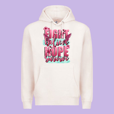 Fight Believe Hope Survive Cancer Awareness Premium Hoodie Designed By Fadigitalartstudio