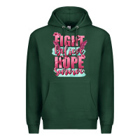 Sports Green fight believe hope survive cancer awareness Premium Hoodie - FaDigitalArtStudio