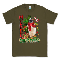 Army Green merry christmas penguin Classic Tee - LillyAllenDesigns