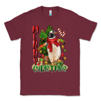 Burgundy merry christmas penguin Classic Tee - LillyAllenDesigns