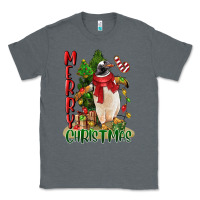 Charcoal Heather merry christmas penguin Classic Tee - LillyAllenDesigns