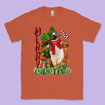 Merry Christmas Penguin Classic Tee Designed By Lillyallendesigns