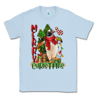 Dusty Blue merry christmas penguin Classic Tee - LillyAllenDesigns