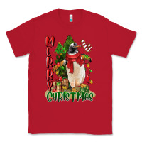 Red merry christmas penguin Classic Tee - LillyAllenDesigns