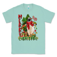 Seafoam merry christmas penguin Classic Tee - LillyAllenDesigns