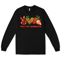 Black peace love strawberries Long Sleeve Tee - Jasminsmagicworld