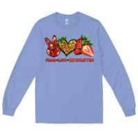 Colony Blue peace love strawberries Long Sleeve Tee - Jasminsmagicworld