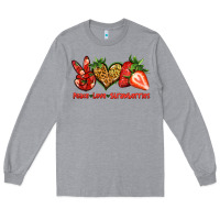 Heather Grey peace love strawberries Long Sleeve Tee - Jasminsmagicworld