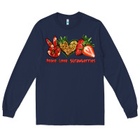 Navy peace love strawberries Long Sleeve Tee - Jasminsmagicworld