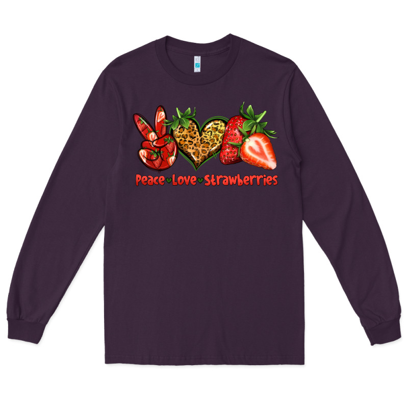 Peace Love Strawberries Long Sleeve Tee by Jasminsmagicworld | Teevron