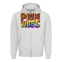 Dove Grey pride vibes Zipper Hoodie - OliviaCreatesArt