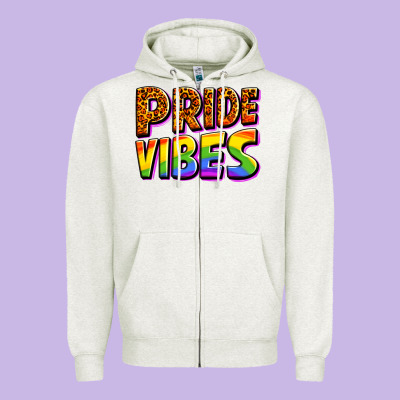 Pride Vibes Zipper Hoodie Designed By Oliviacreatesart