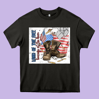 Land Of The Free Heavy Core Tee Designed By Maliassmallbusiness