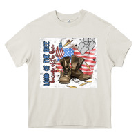 Cream land of the free Heavy Core Tee - MaliasSmallBusiness