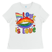 White love is love lips Ladies Tee - MaliasSmallBusiness