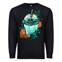 Black Winter Bobba Cup Premium Sweatshirt - FaDigitalArtStudio
